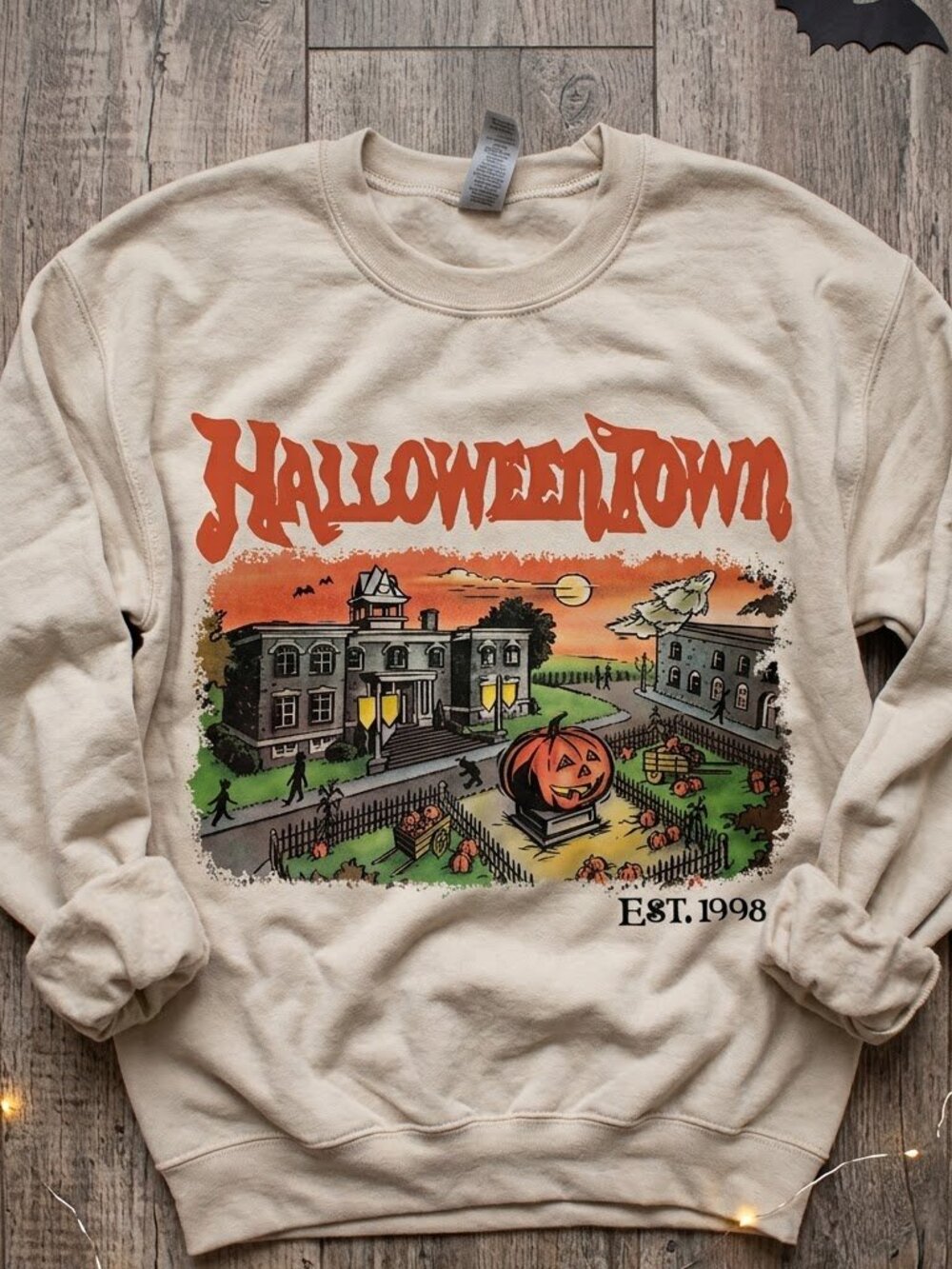 Halloweentown Est 1998 Sweatshirt, Halloweentown University sand - Picture 2 of 2